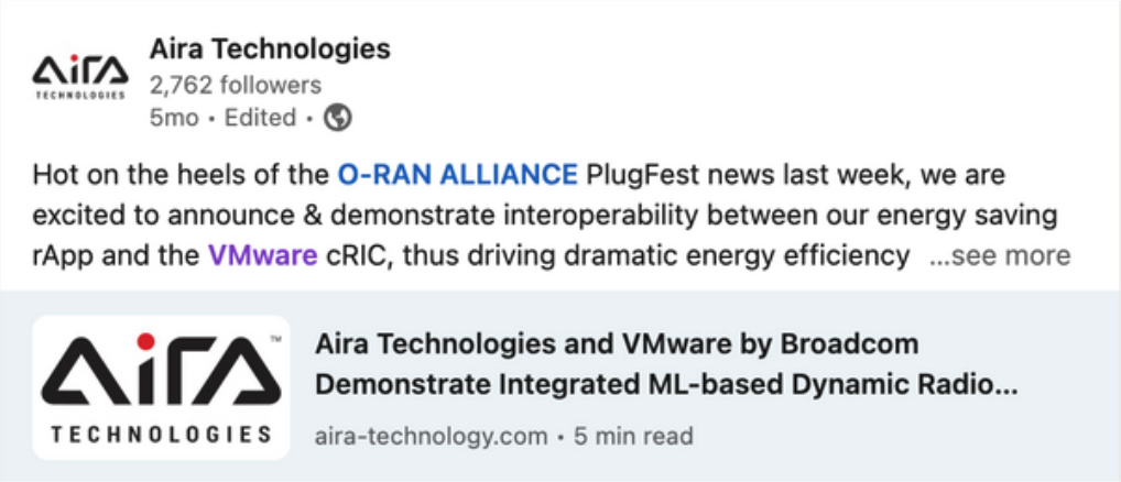 Social presence example before Triaza