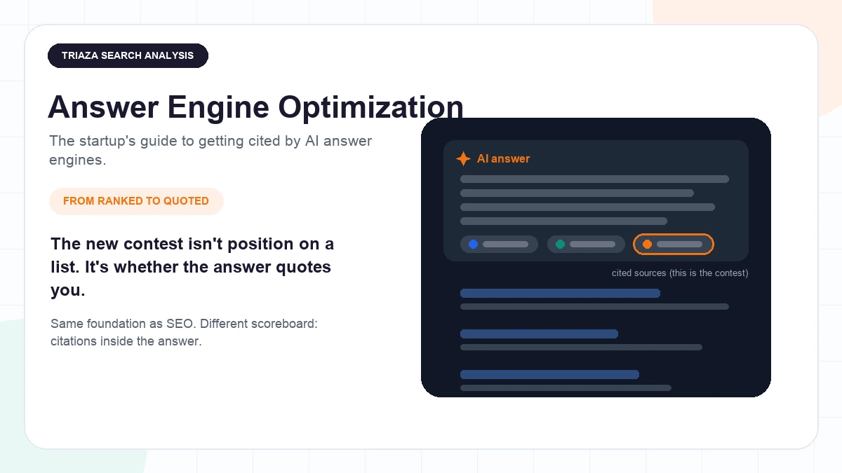 Answer Engine Optimization: The Startup's Guide to Getting Cited by AI