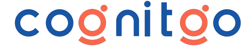 Cognitgo brand logo with stylized lettering in blue and orange.